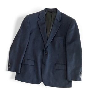 Camel Hair Navy Blue Blazer 44S by Haspel, Classic Style Office Professional